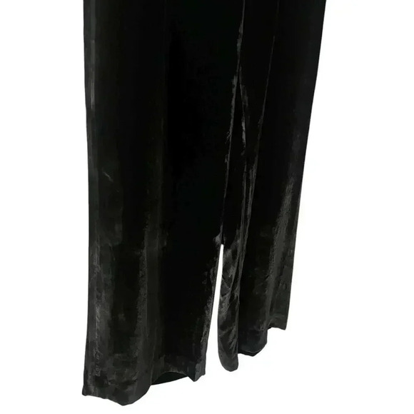 COS Women’s Silk Blend Velvet Pants Size 8 Wide Leg Elastic Band Pockets - Picture 3 of 9